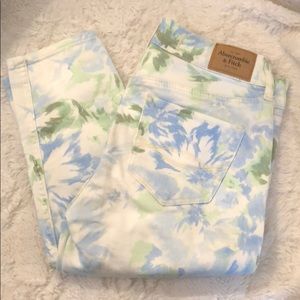 Abercrombie & Fitch Blue and Green Skinny Jeans